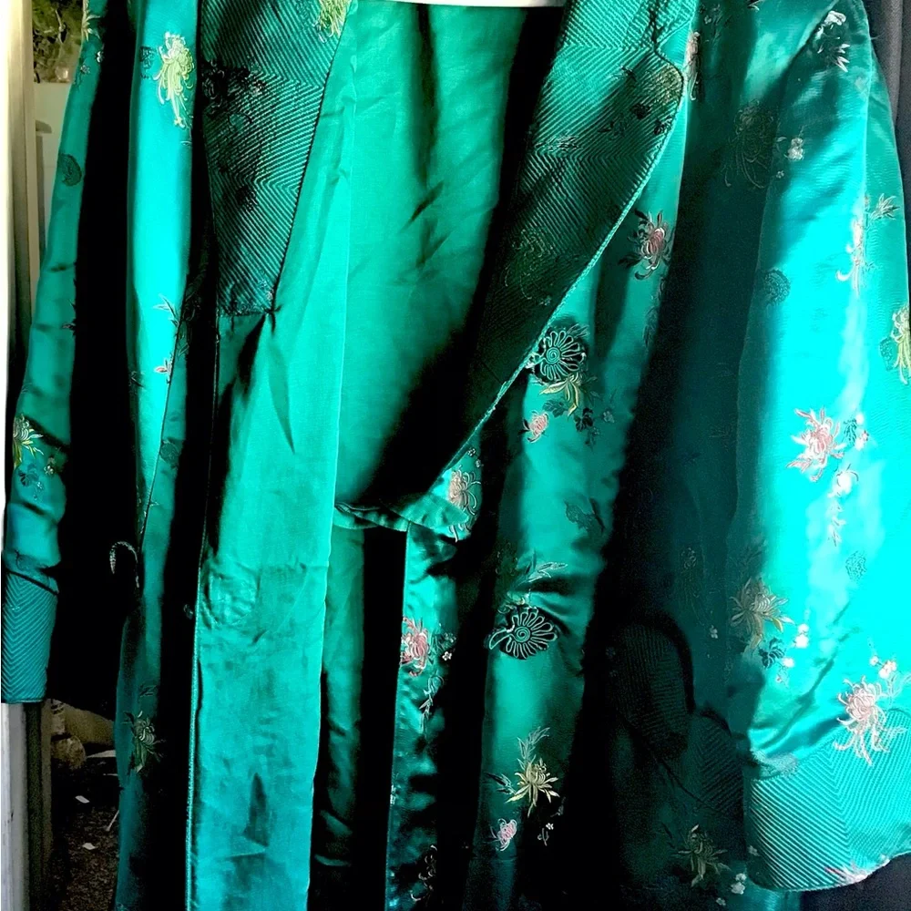 Peony gorgeous robe/trench embroidered flowers. Super Rare. - Picture 8 of 16